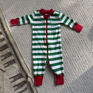Hanna Andersson Christmas Green Stripe Pajamas